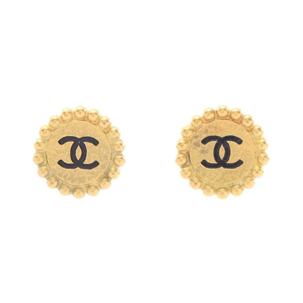 Chanel Coco Mark Round Earrings
